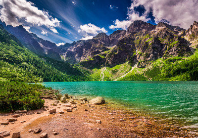 Papier peint mural « Lac de montagne des Tatras » pour le salon