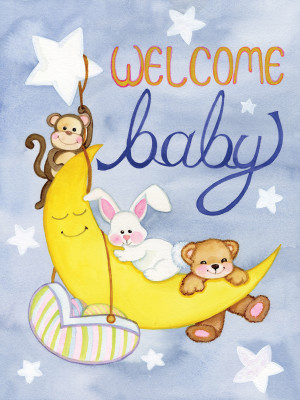 Papier peint mural « Bienvenue aux bébés animaux » pour chambre d'enfant