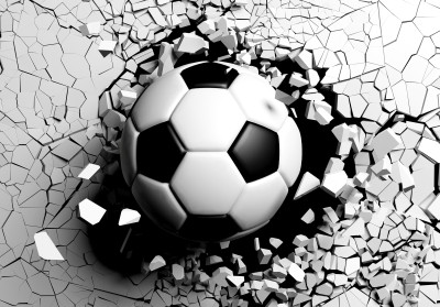 Papier peint mural 3D « Ballon de football » pour le salon