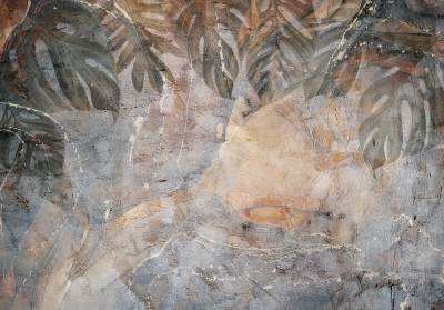 Papier peint mural « Monstera Marble » pour le salon