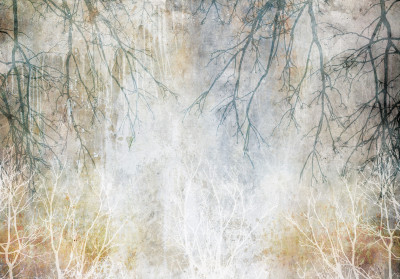 Papier peint mural « branches nues » style vintage pour le salon