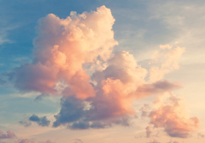 Papier peint mural « Nuages roses au coucher du soleil » pour le salon