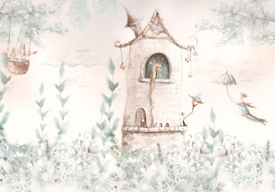 Papier peint mural « Tour féérique » pour chambre d'enfant