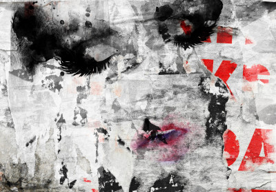 Papier peint mural style grunge, affiche street art pour le salon