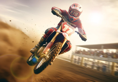 Papier peint mural représentant un saut de moto de motocross pour le salon