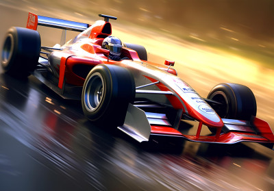 Papier peint mural « Voiture de course F1 rouge » pour le salon