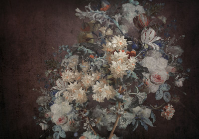 Papier peint mural « Bouquet floral sombre » pour le salon