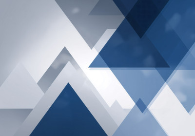Papier peint mural géométrique à triangles bleus et gris pour un salon ou un bureau moderne