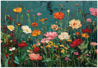 Papier peint mural avec motif de fleurs des champs, pour chambre à coucher ou salon, sur support intissé, 250 x 175 cm