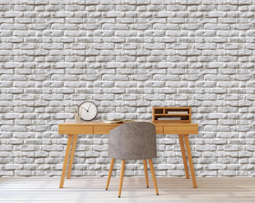 Papier peint blanc brique mur sur intiss&eacute; mur salon chambre &agrave; coucher papiers peints muraux